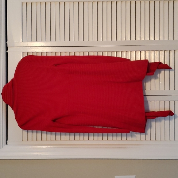 INC red drape cardigan.  Size M - Picture 3 of 4